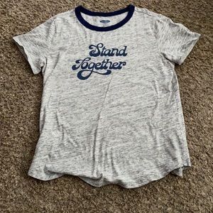 Old Navy Grey and Nay Blue T Shirt